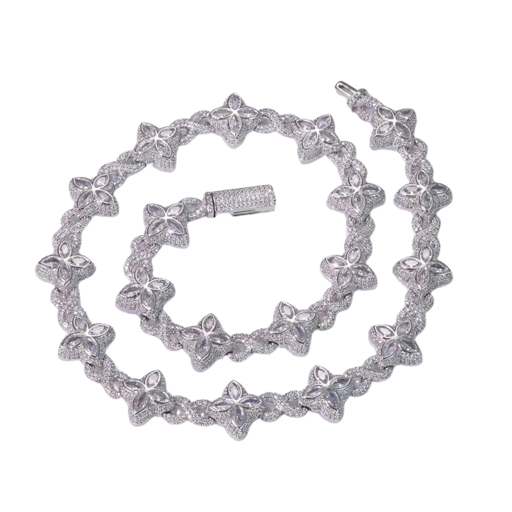 WHITE CLOVER CHAIN - ICED OUT